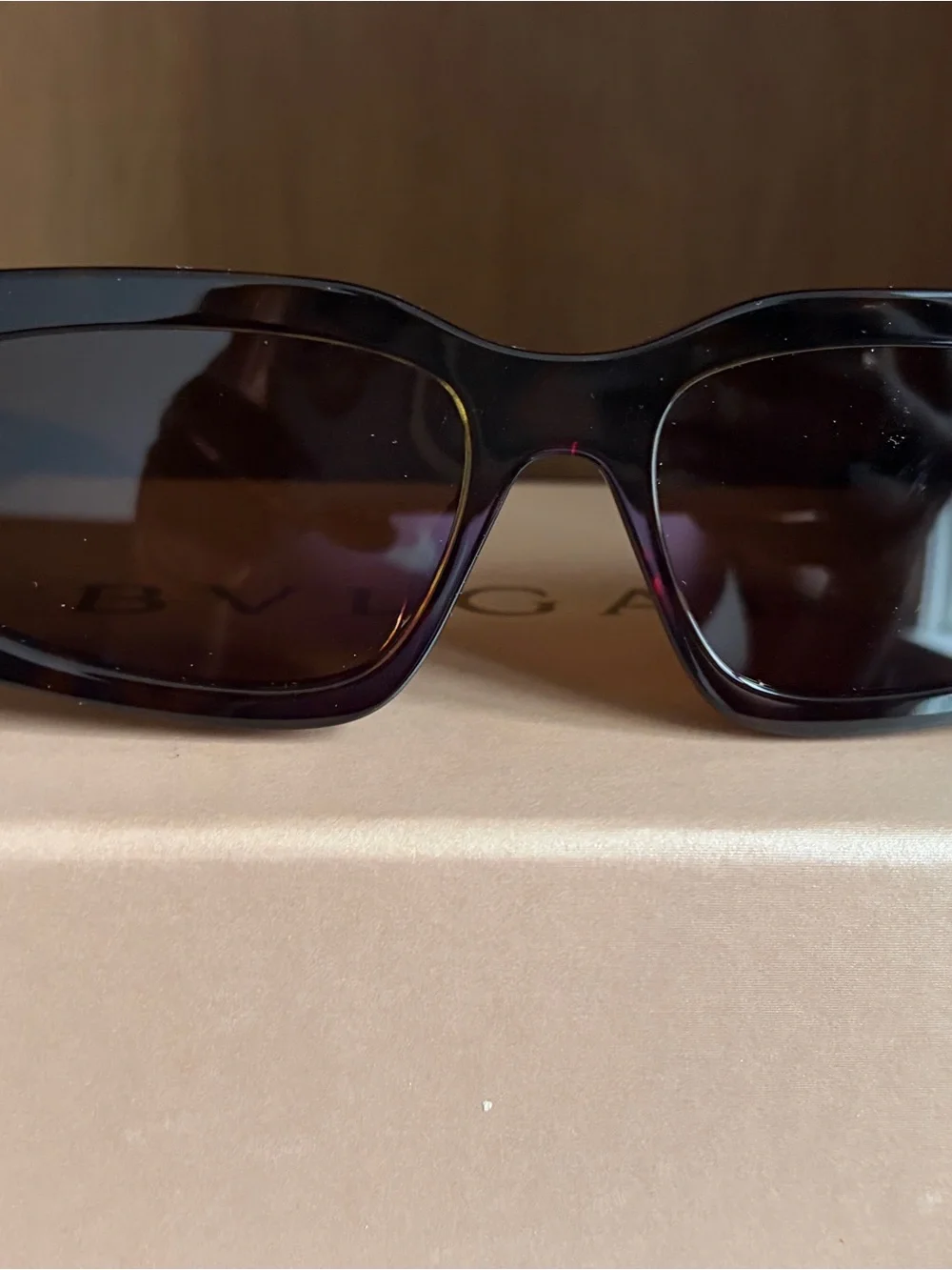 Never worn Bulgari Luxury Brown Sunglasses with Gold Logo and Hardware